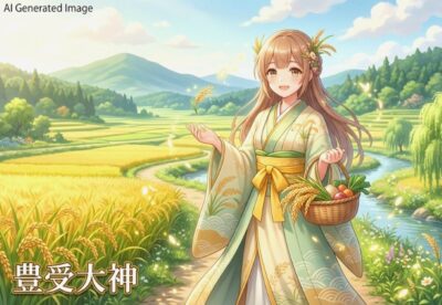 豊受大神(画像はあくまでAIによるイメージです。)(鉄道唱歌:伊勢神宮・外宮関連)