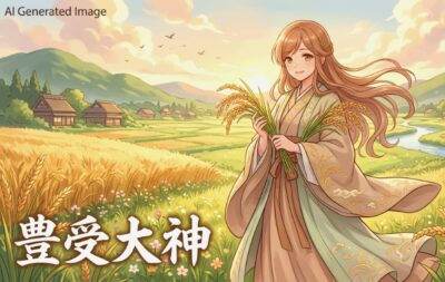 豊受大神(画像はあくまでAIによるイメージです。)(鉄道唱歌:伊勢神宮・外宮関連)