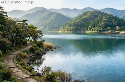 近江国のイメージ（画像はAIによるイメージです）（鉄道唱歌：疋田・余呉関連）