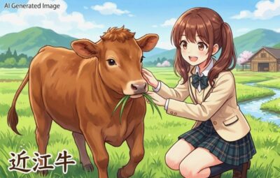 近江牛（画像はあくまでAIによるイメージです。）（鉄道唱歌：彦根・草津関連）