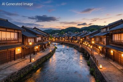 金沢の伝統的な町並みのイメージ(画像はあくまでAIによるイメージです。)