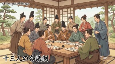 鎌倉・十三人の合議制のイメージ(画像はあくまでAIによるイメージです。)