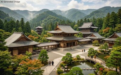 鎌倉時代の建長寺(画像はあくまでAIによるイメージです。史実とは異なる描写がある可能性があります)