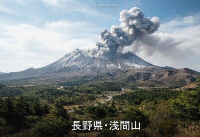 浅間山(画像はあくまでAIによるイメージです。実際の景色ではありません)