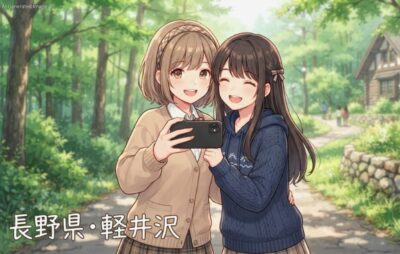 軽井沢の観光(画像はあくまでAIによるイメージです。実際の景色・人物等ではありません)