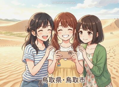 鳥取市・鳥取砂丘の観光（画像はあくまでAIによるイメージです。）
