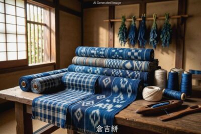 倉吉名物・倉吉絣(画像はあくまでAIによるイメージです。)