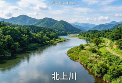 大改修によって生まれ変わった北上川流域(画像はあくまでAIによるイメージです。)(東北の田園地帯や農業の歴史解説)