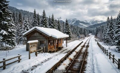 北海道の秘境駅の例(画像はあくまでAIによるイメージです。)(宗谷本線の旅の解説)