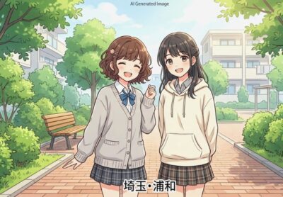 浦和(埼玉県さいたま市)の観光(画像はあくまでAIによるイメージです。実際の景色・人物等ではありませんので、ご了承ください。)(鉄道唱歌:浦和・大宮関連)