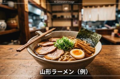 消費量日本一を誇る、山形ラーメン（画像はあくまでAIによるイメージです。）