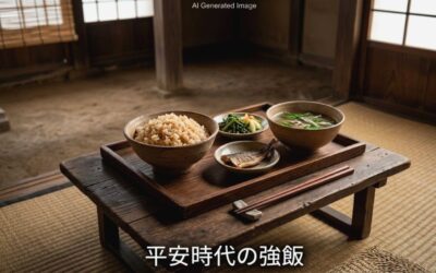 平安時代の強飯(こわいい)のイメージ(画像はあくまでAIによるイメージです。)(平安時代の食事の歴史解説)