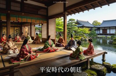 平安時代の朝廷のイメージ(画像はあくまでAIによるイメージです。)