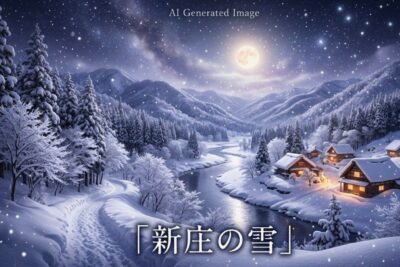 新庄の雪(画像はあくまでAIによるイメージです。)