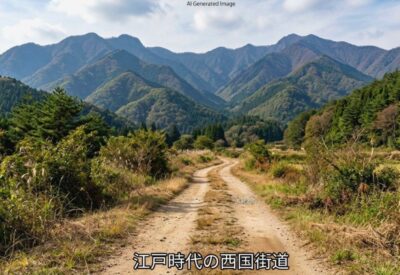 江戸時代の西国街道（画像はあくまでAIによるイメージです。）