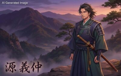 倶利伽羅峠と源義仲（画像はあくまでAIによるイメージです。）