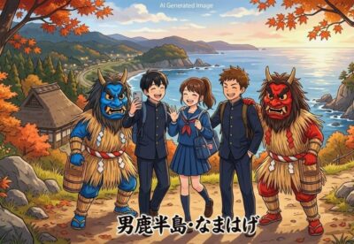 男鹿半島の「なまはげ」(画像はあくまでAIによるイメージです。)