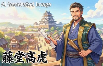 藤堂高虎（画像はあくまでAIによるイメージです。）（鉄道唱歌：伊賀上野関連）