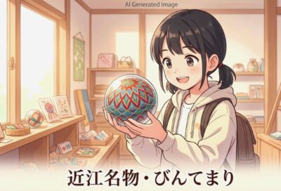 近江名物・びんてまり（画像はあくまでAIによるイメージです。）（鉄道唱歌：彦根・草津関連）