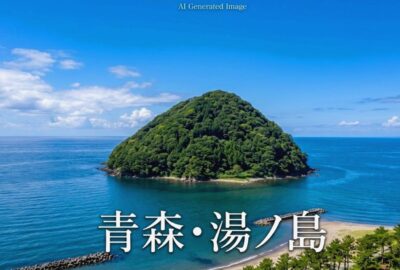 湯ノ島。まるで静岡県沼津市の「あわしま」そっくり!?(青森県)(画像はあくまでAIによるイメージです。)
