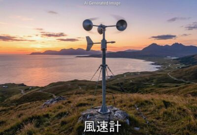 風速計(画像はあくまでAIによるイメージです。)(山陰鉄道唱歌:余部/餘部鉄橋関連)