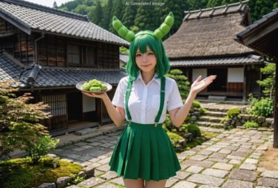 東北の雄大な大自然とずんだもん(画像はあくまでAIによるイメージなのだ)