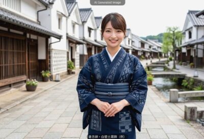 倉吉絣のイメージ（画像はあくまでAIによるイメージです。）（山陰鉄道唱歌：倉吉関連）
