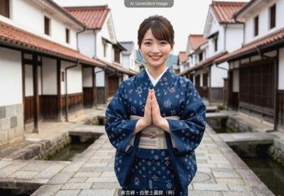 倉吉絣のイメージ（画像はあくまでAIによるイメージです。）（山陰鉄道唱歌：倉吉関連）