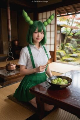 ボクは、ずんだもん。東北地方のずんだ餅の妖精なのだ！（画像はあくまでAIによるイメージです。）