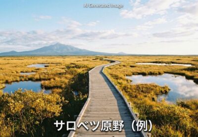特急サロベツの名前の由来にもなった、道北 のサロベツ原野(画像はあくまでAIによるイメージです。)(宗谷本線の歴史)