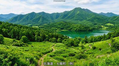 七飯町の景色のイメージ（画像はあくまでAIによるイメージです。）