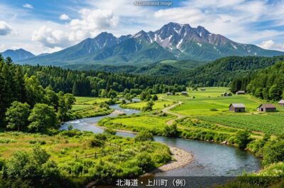 上川町の景色の例(画像はあくまでAIによるイメージです。)