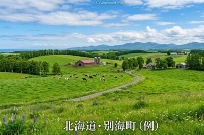 北海道・別海町の景色のイメージ（画像はあくまでAIによるイメージです。）（標津線の歴史解説）