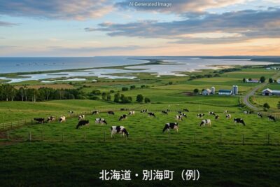 北海道・別海町の景色のイメージ（画像はあくまでAIによるイメージです。）