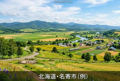 北海道名寄市のイメージ(画像はあくまでAIによるイメージです。実物・実際の景色ではありませんので、ご了承ください。)
