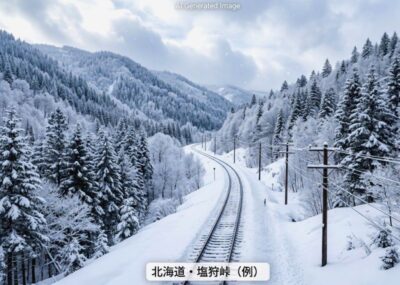 塩狩峠(画像はあくまでAIによるイメージです。)