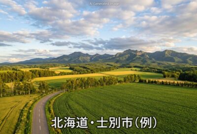 北海道士別市の景色のイメージ(画像はあくまでAIによるイメージです。)