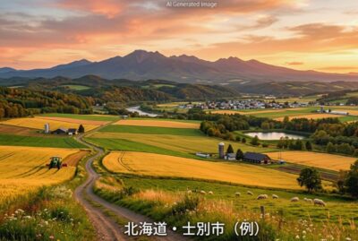 北海道士別市の景色のイメージ(画像はあくまでAIによるイメージです。)
