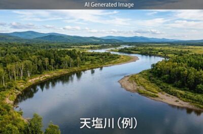 天塩川(画像はあくまでAIによるイメージです。)