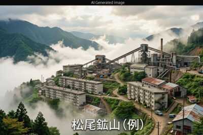 かつて「雲上の楽園」と呼ばれた松尾鉱山（画像はあくまでAIによるイメージです。）（松尾鉱業鉄道の歴史関連）