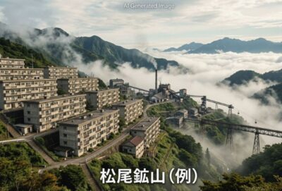 かつて「雲上の楽園」とも呼ばれた松尾鉱山（画像はあくまでAIによるイメージです。）