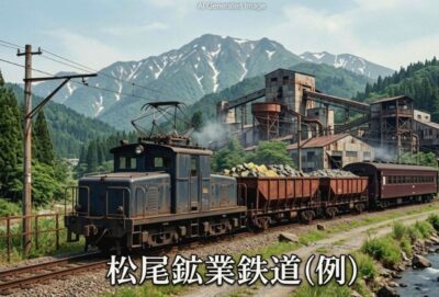 かつての松尾鉱業鉄道（画像はあくまでAIによるイメージです。）