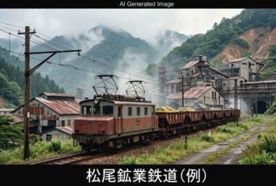 かつて硫黄を大量に運んだ、松尾鉱業鉄道（画像はあくまでAIによるイメージです。）