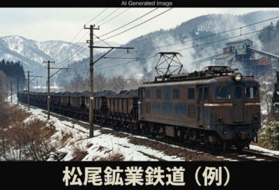 かつての松尾鉱業鉄道（画像はAIによるイメージです。）