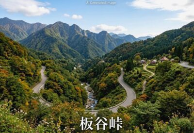 険しい板谷峠（画像はあくまでAIによるイメージです。）（鉄道唱歌　山形編）