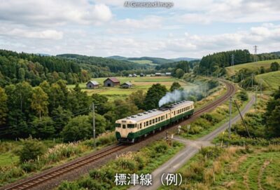 かつての標津線（画像はあくまでAIによるイメージです。）