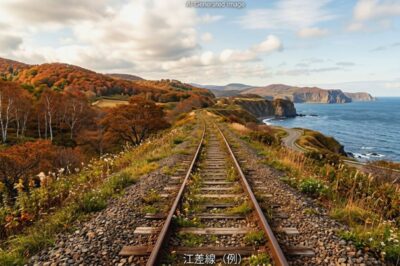 かつての江差線（画像はあくまでAIによるイメージです。）