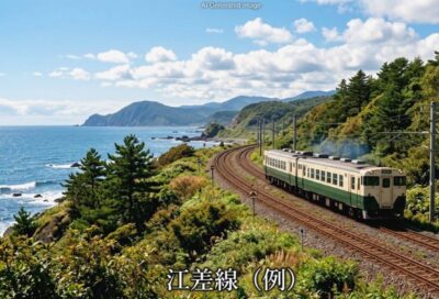 かつての江差線（画像はあくまでAIによるイメージです。）