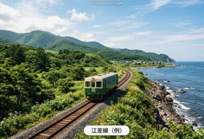 かつての江差線（画像はあくまでAIによるイメージです。）