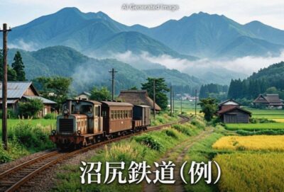 かつての沼尻鉄道のイメージ（画像はあくまでAIによるイメージです。）